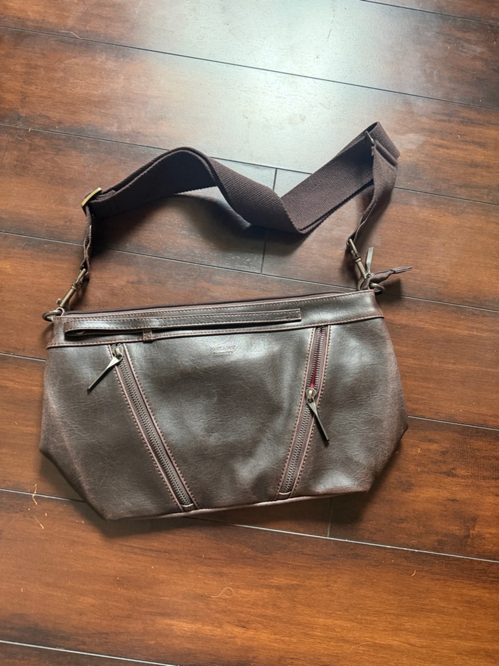 Men's Brown Leather Crossbody Bag - Adjustable Strap new